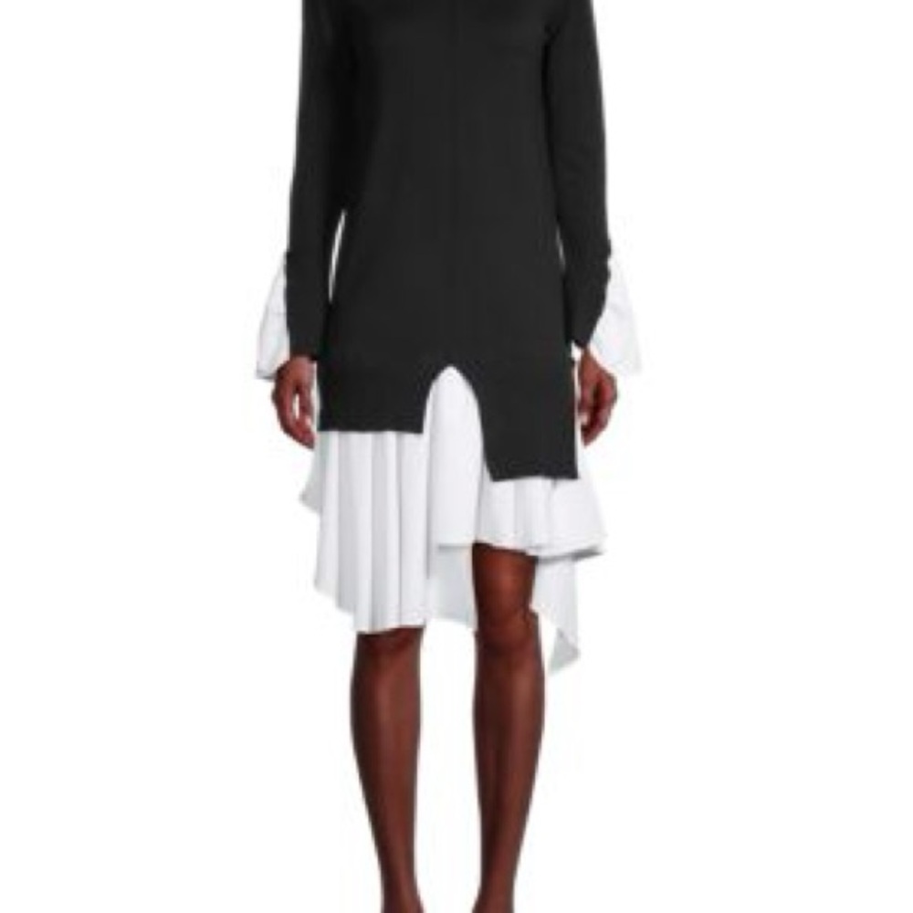 Avantlook Asymmetrical Black and White Dress